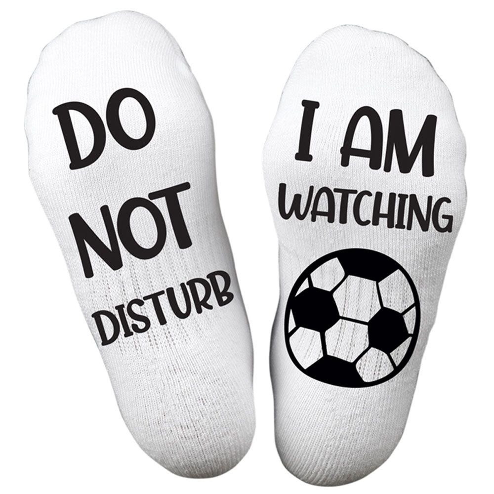 Twinkle Hands - I Am Watching Football Socks - White