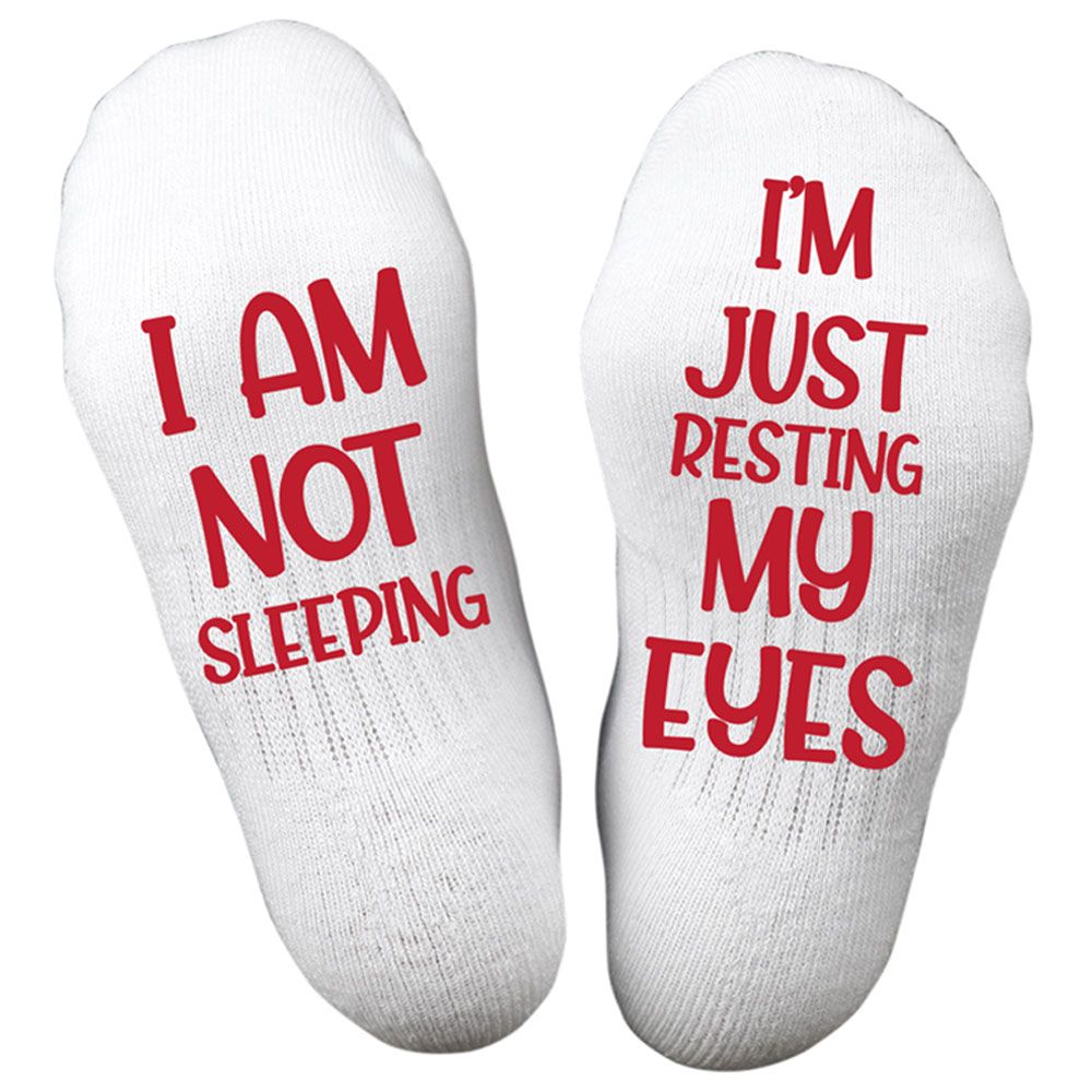 Twinkle Hands - I Am Not Sleeping Socks - White