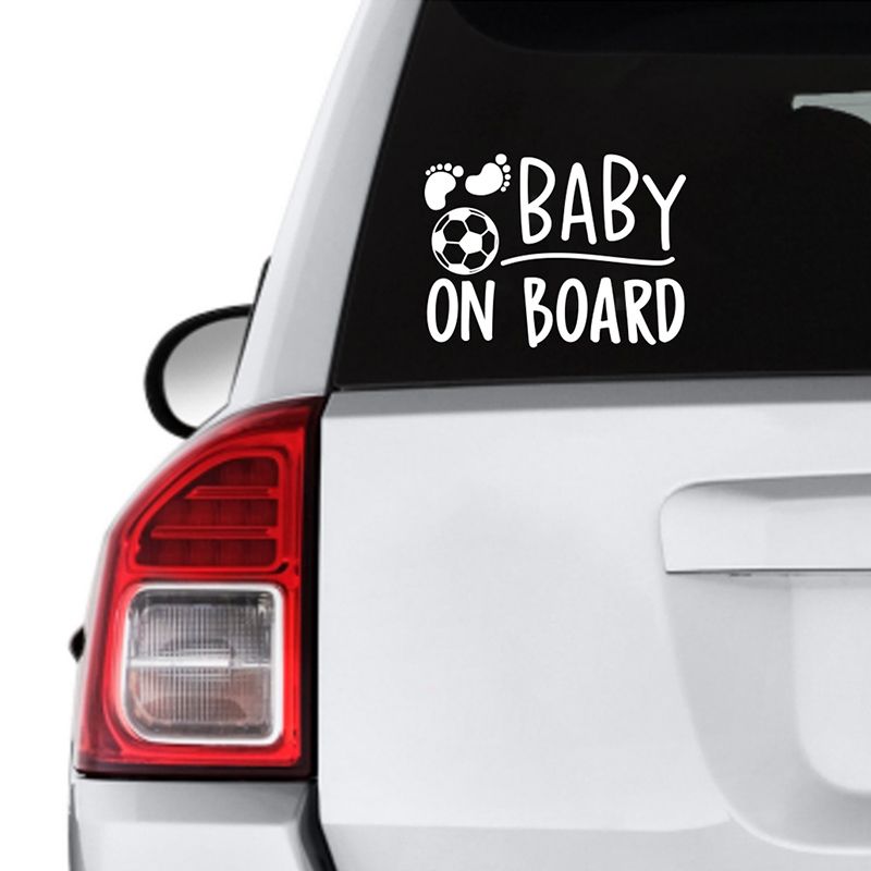 Twinkle Hands - Baby On Board Soccer Car Sticker - White