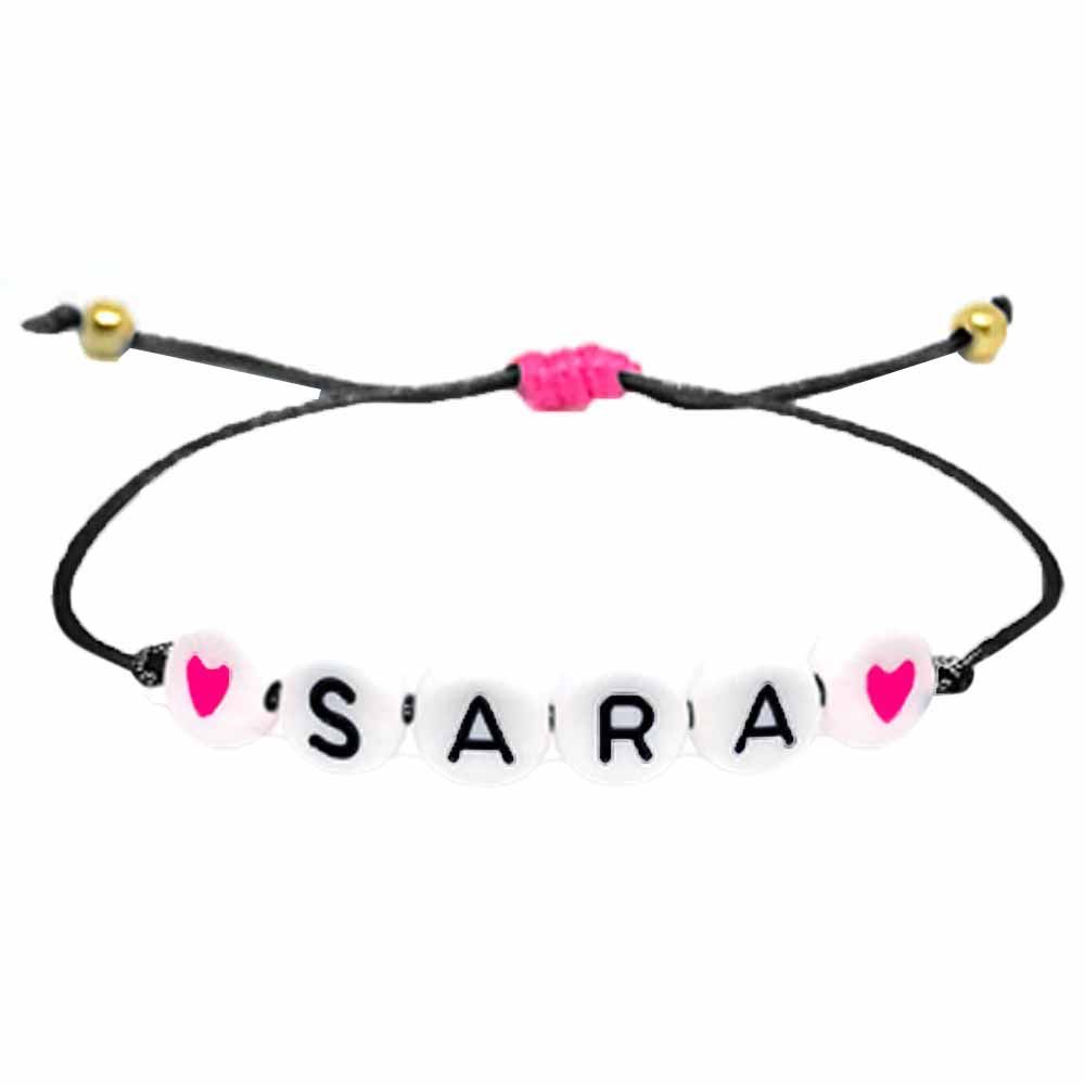 Twinkle Hands - Black Pink Personalized Name Bracelet