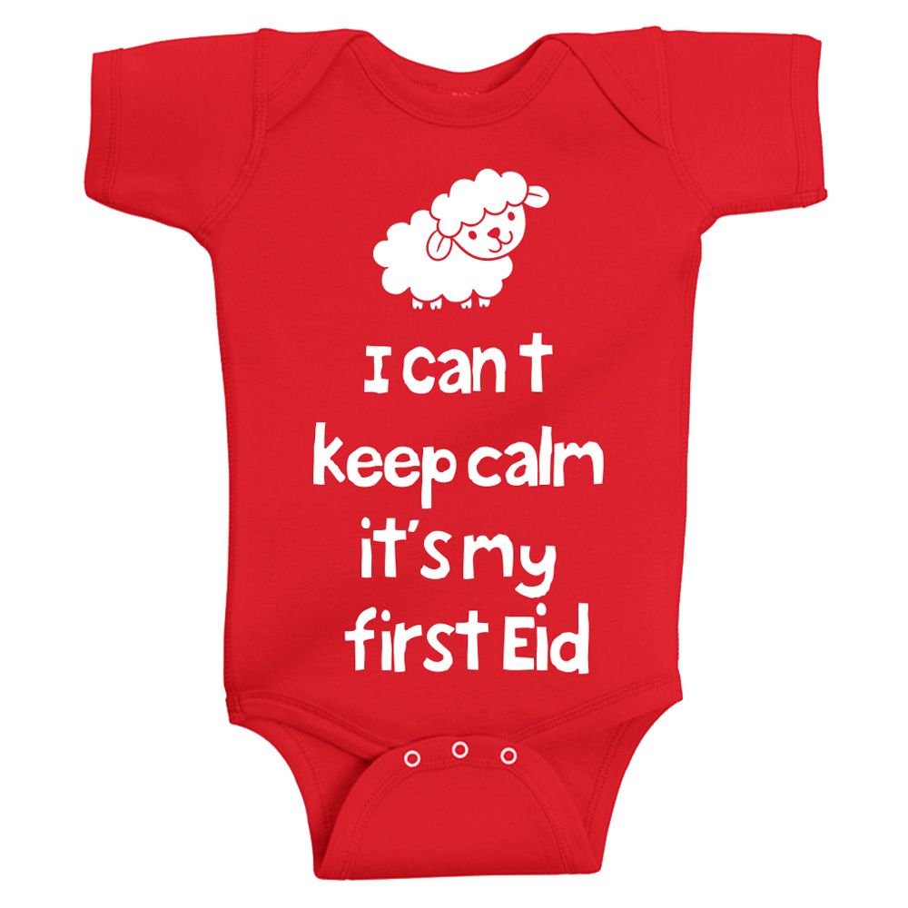 Twinkle Hands - Its My First Eid Baby Onesie - Red