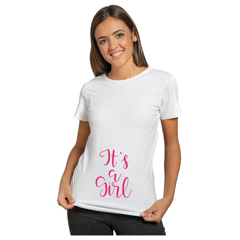 Twinkle Hands - Pregnancy T-Shirt - It's A Girl - White