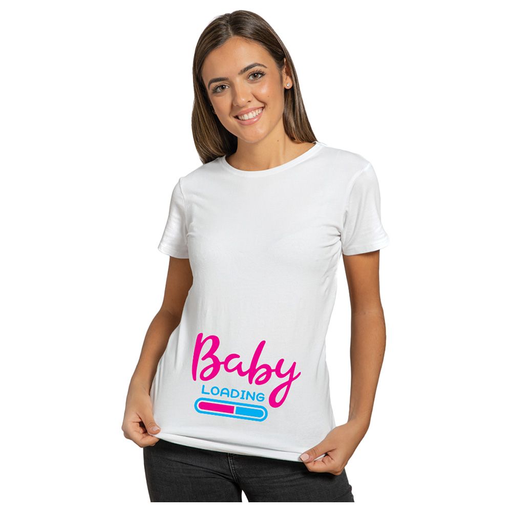 Twinkle Hands - Pregnancy T-Shirt - Baby Loading - White