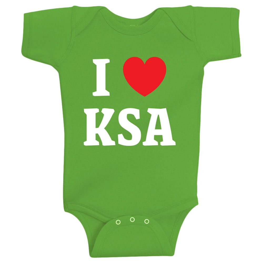 Twinkle Hands - I Love KSA Baby Onesie - Green