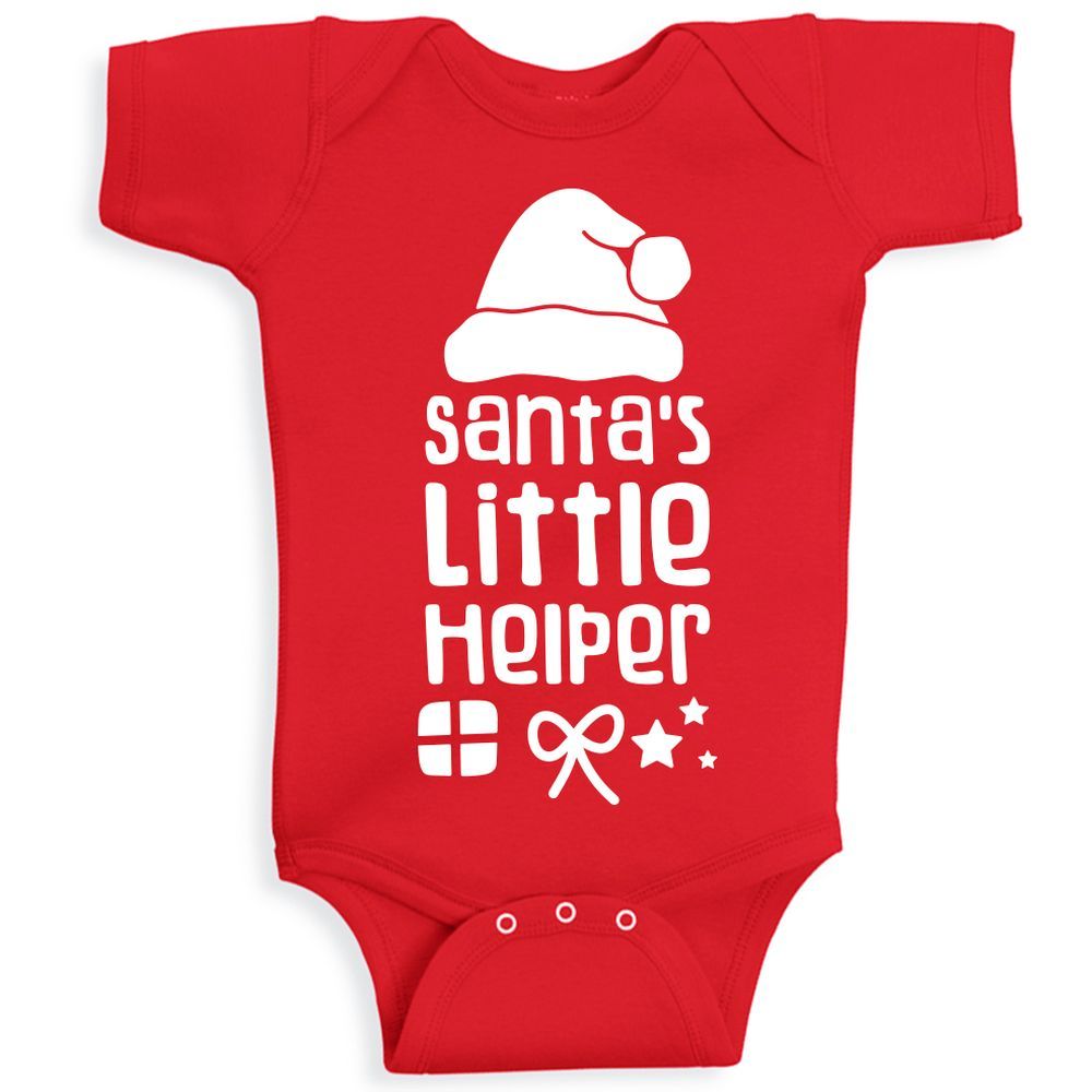 Twinkle Hands - Santa Little Helper Baby Onesie - Red