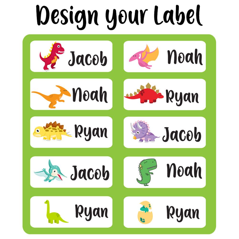 Twinkle Hands - Personalized Waterproof Labels Dinosaurs - 30pcs