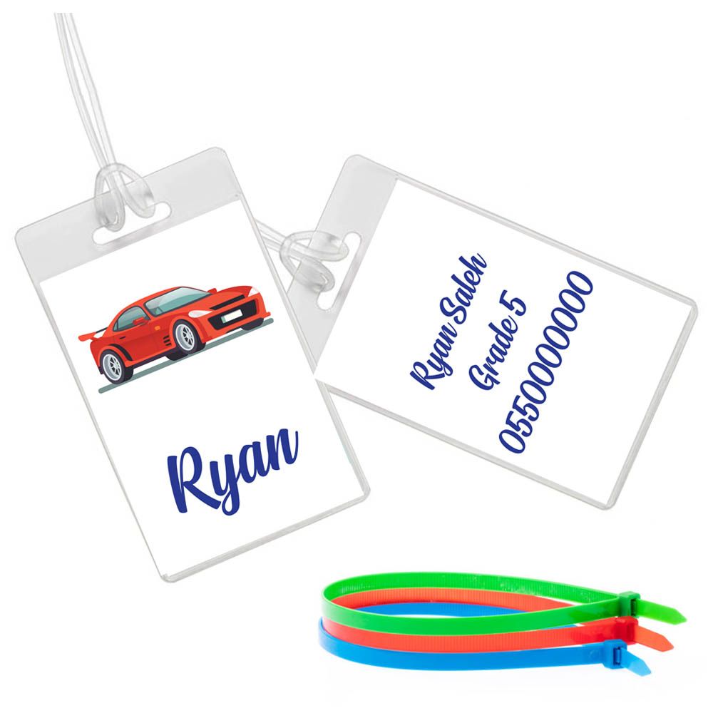 Twinkle Hands - Racig Car Luggage Tag - Red