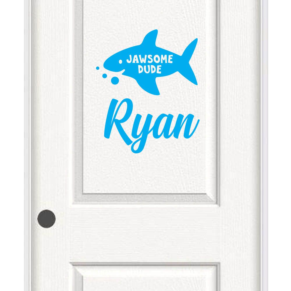 Jaw Some Dude Shark - Personalized Wall Decal