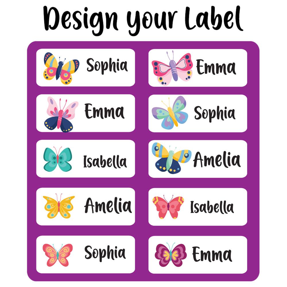 Twinkle Hands - Personalized Waterproof Labels - Butterflies - 30pcs