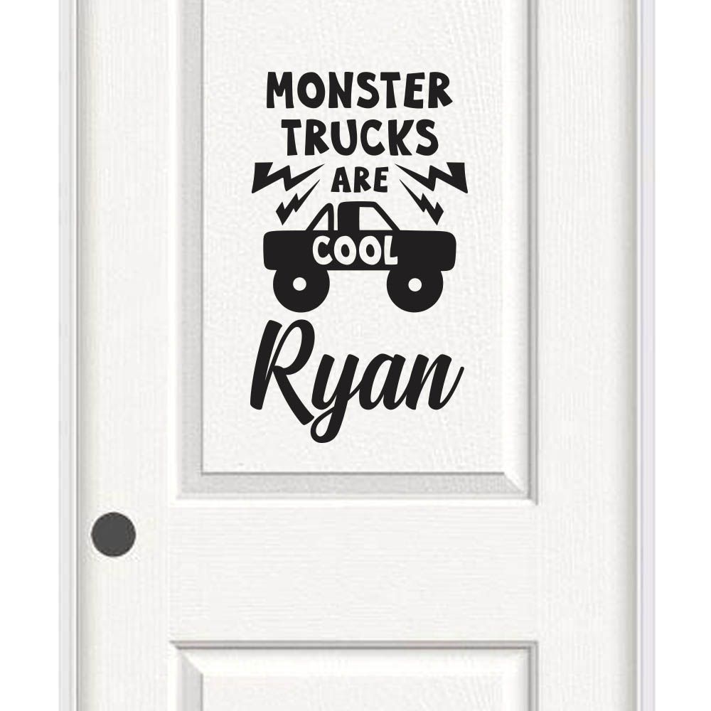 Monster Trucks Are Cool - Personalized Wall Decal