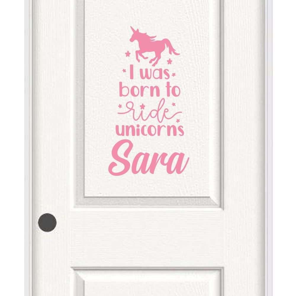 Born To Ride Unicorn - Personalized Wall Decal