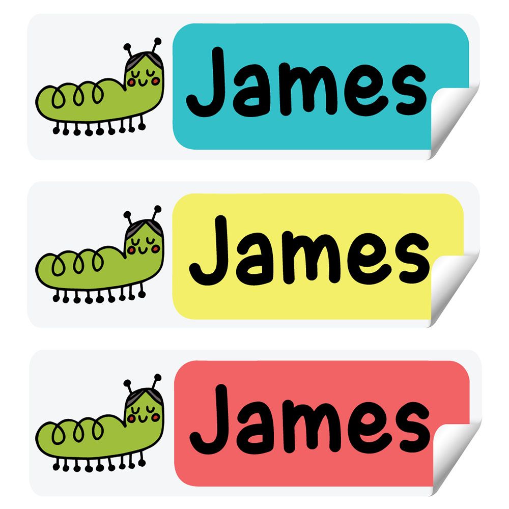 Twinkle Hands - Personalized Waterproof Labels - Cute Caterpillar