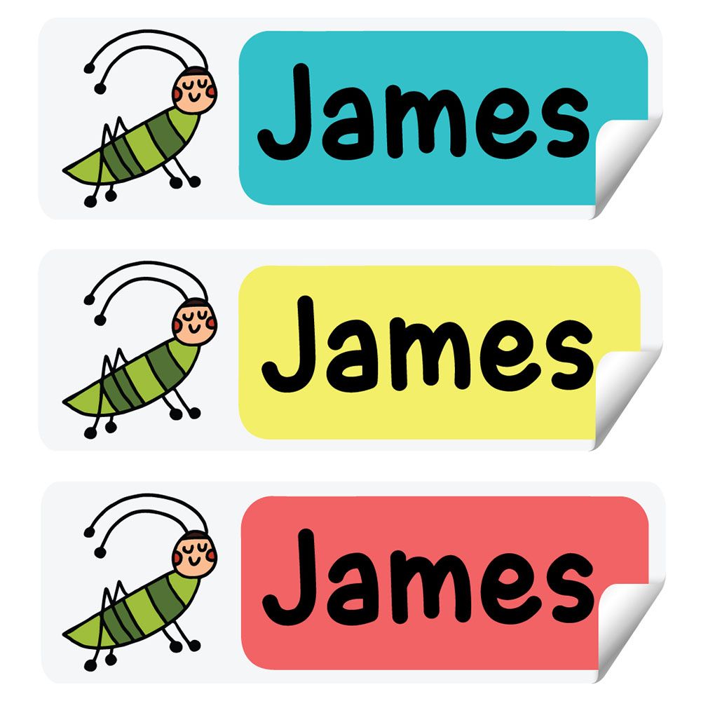 Twinkle Hands - Personalized Waterproof Labels - Grasshopper