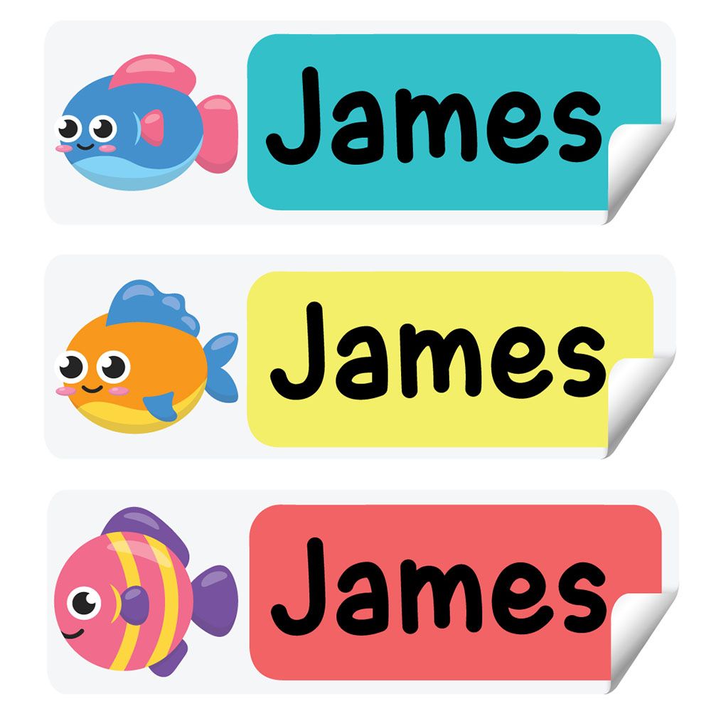 Twinkle Hands - Personalized Waterproof Labels - Cute Fish