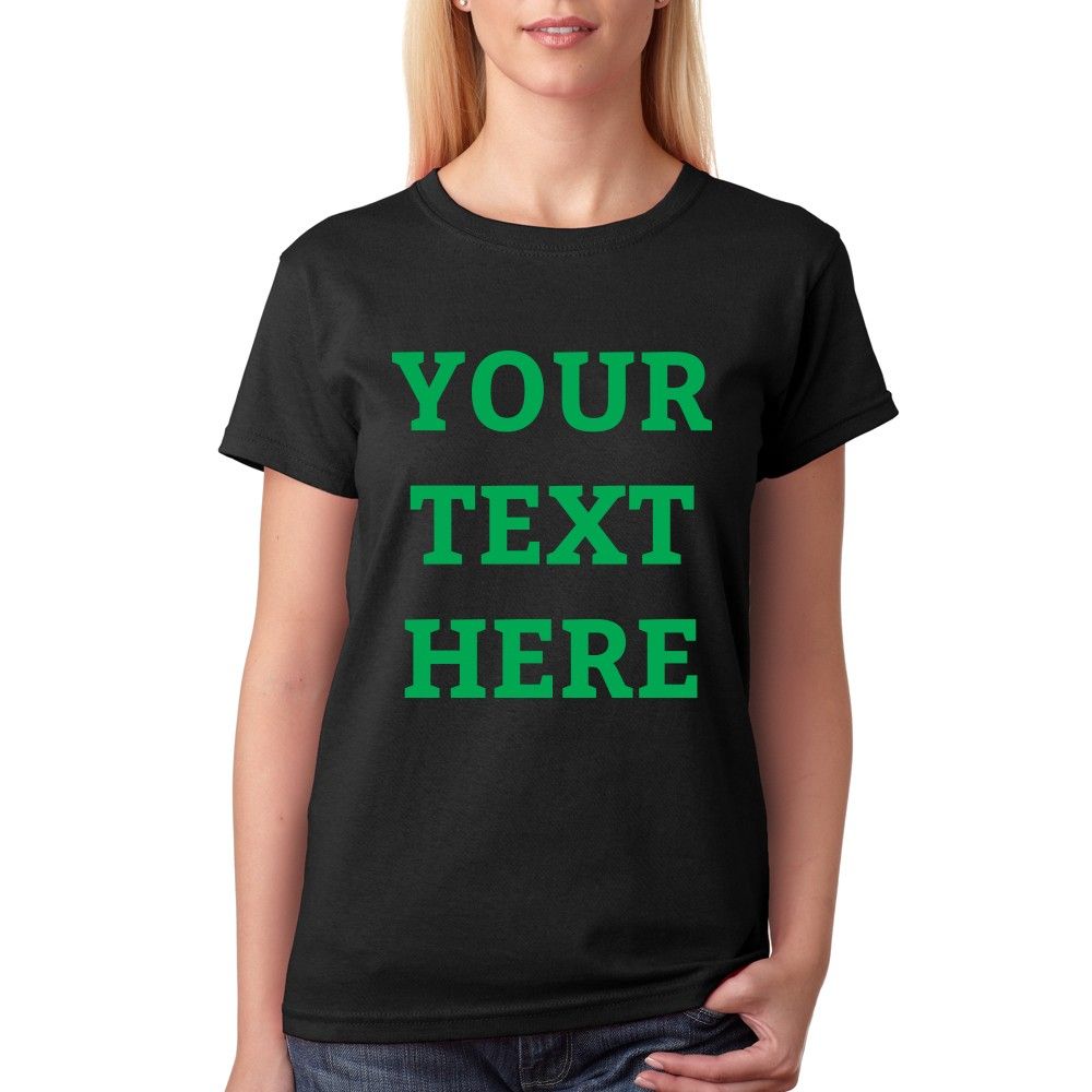 Twinkle Hands - Personalised Woman Black T-Shirt - Green