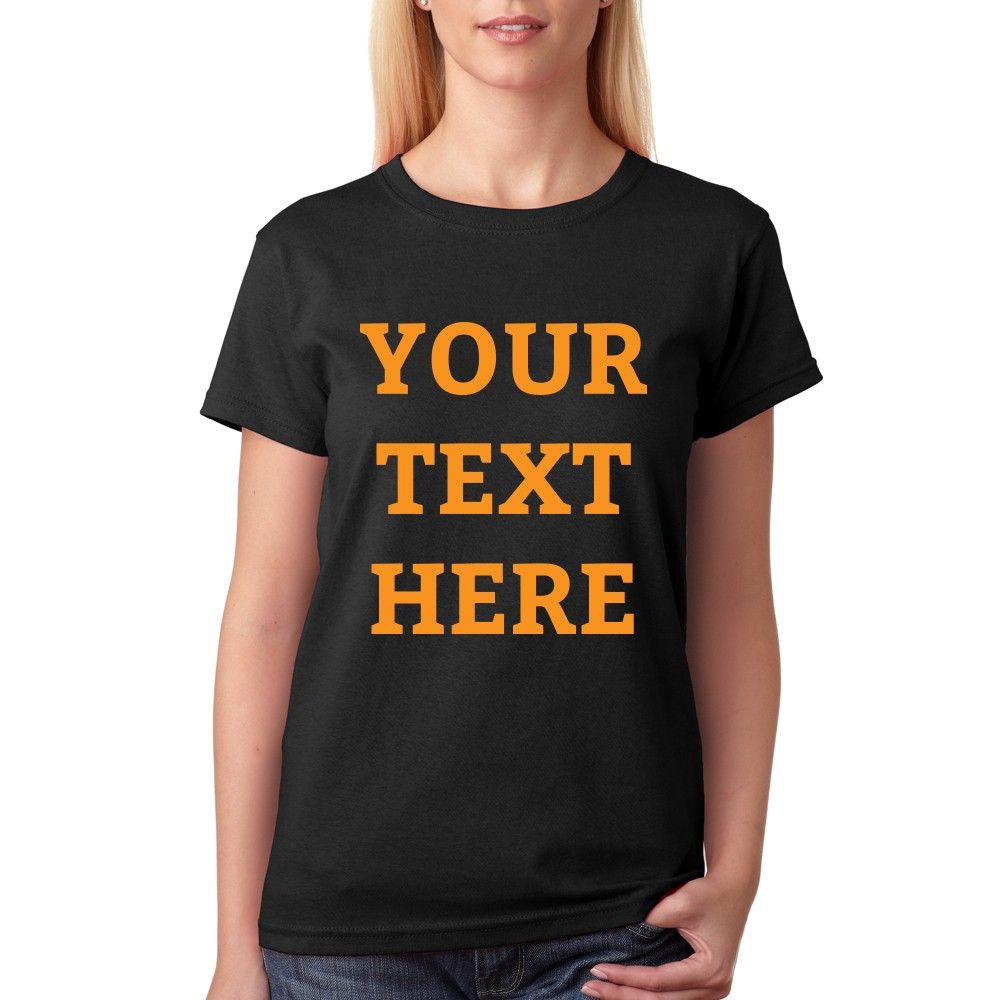 Twinkle Hands - Personalised Woman Black T-Shirt - Orange