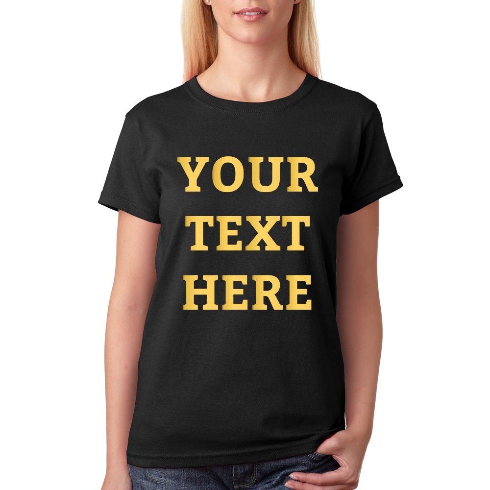 Twinkle Hands - Personalised Woman Black T-Shirt - Gold