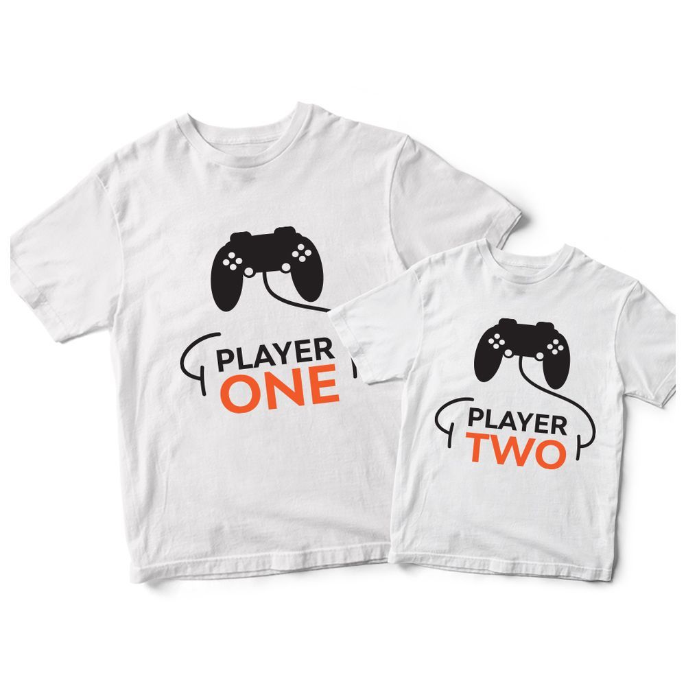 Twinkle Hands - Sibling Shirt Player 1 and Player 2 - T-Shirt White