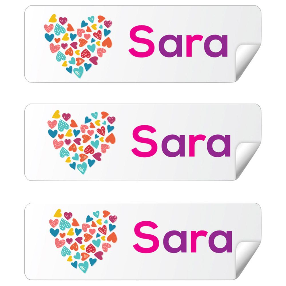 Twinkle Hands Personalized Waterproof Labels-Colorful Hearts