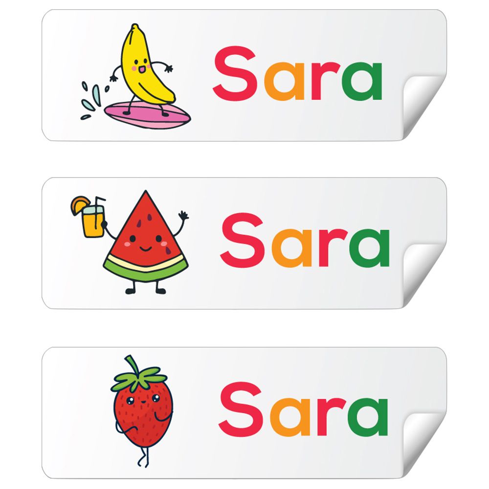 Twinkle Hands - Personalized Waterproof Labels - Cool Fruits