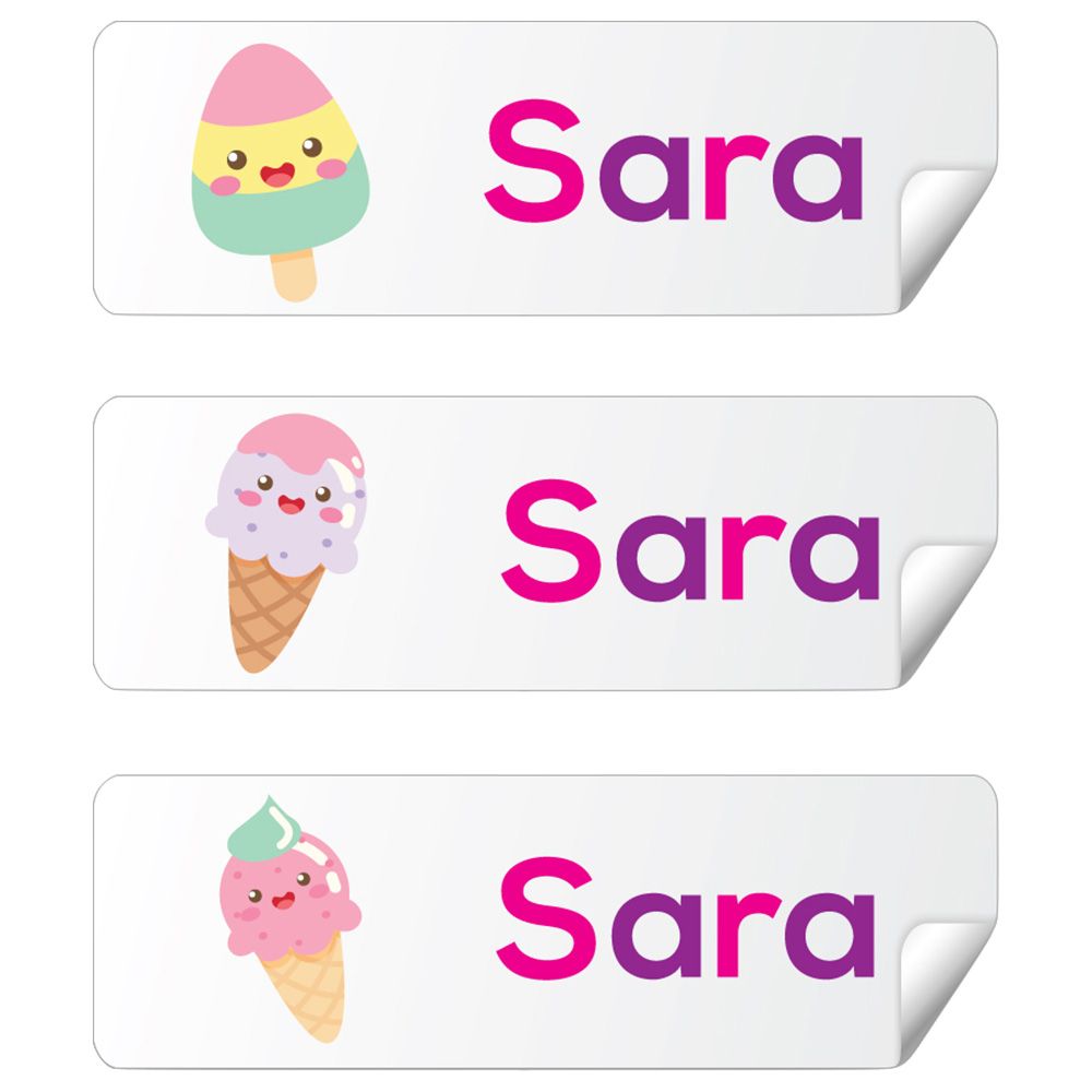 Twinkle Hands - Personalized Waterproof Labels - Ice Cream