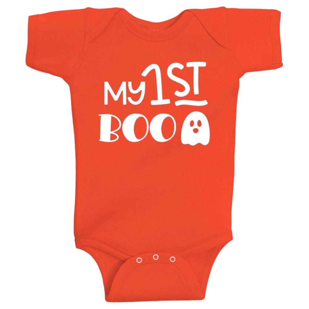 Twinkle Hands - My First Boo Halloween Onesie - Orange