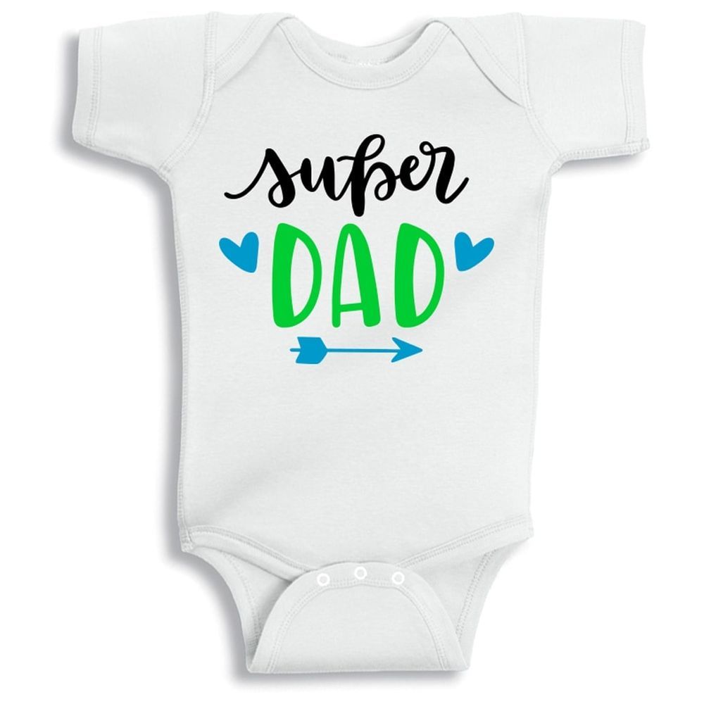 Twinkle Hands - Super Dad Onesie - White