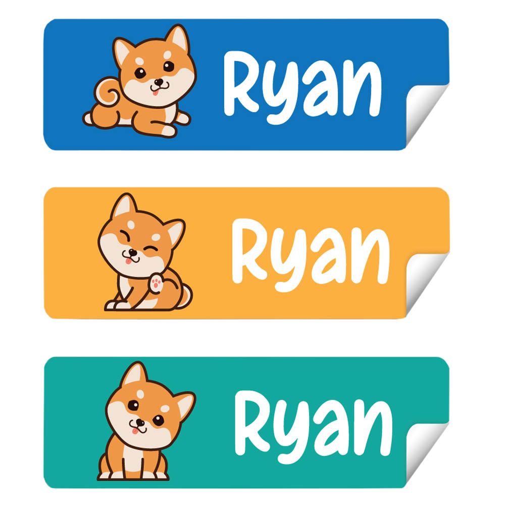 Twinkle Hands - Personalized Labels - Pack of 30 - Shiba Puppy