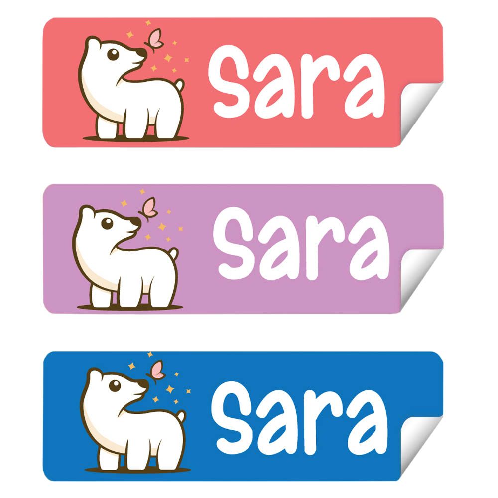 Twinkle Hands - Personalized Labels - Pack of 30 - Ice Bear 