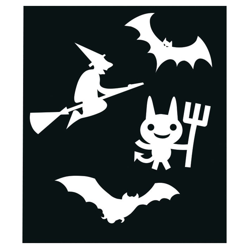 Twinkle Hands - Halloween Window Sticker - Bats & Witch