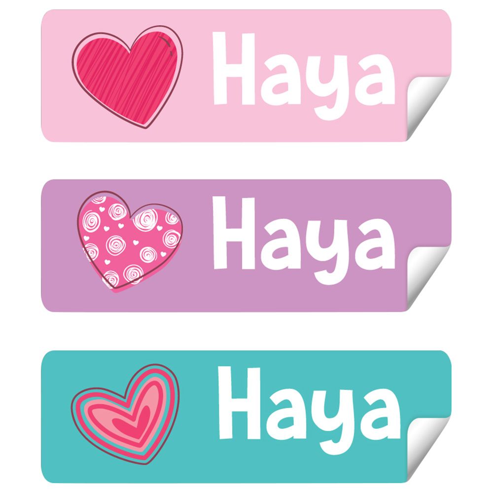 Twinkle Hands - Personalized Waterproof Labels - Hearts - 30pcs