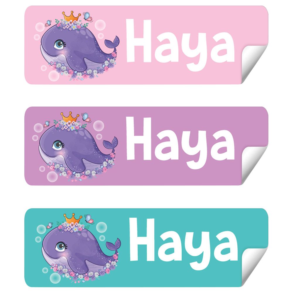 Twinkle Hands - Personalized Waterproof Labels - Whale Princess