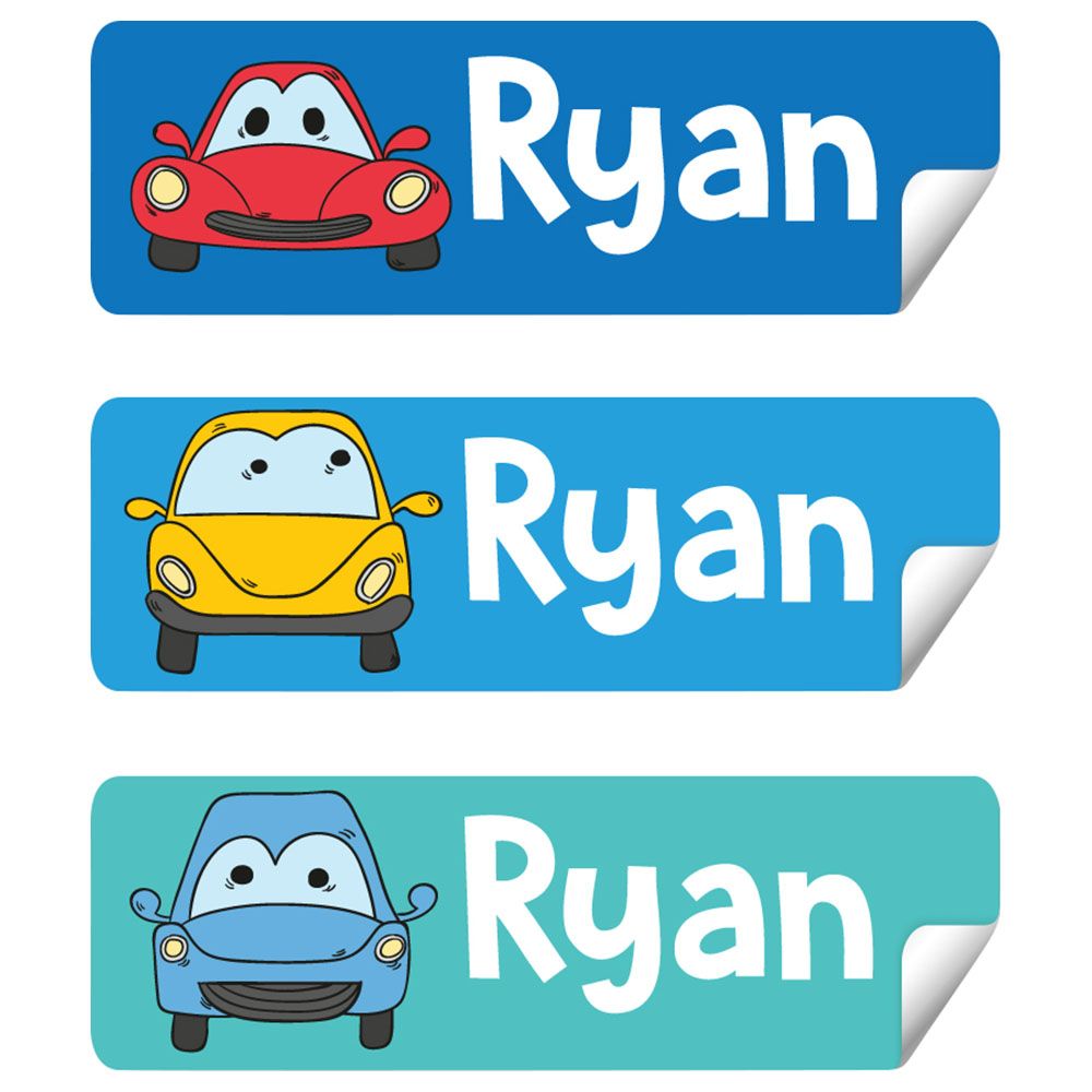 Twinkle Hands - Personalized Waterproof Labels - Cartoon Cars