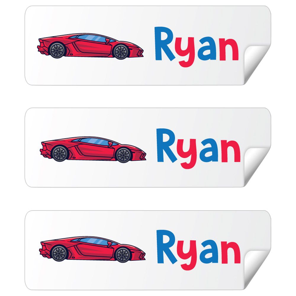 Twinkle Hands - Personalized Waterproof Labels - The Amazing Racing Car