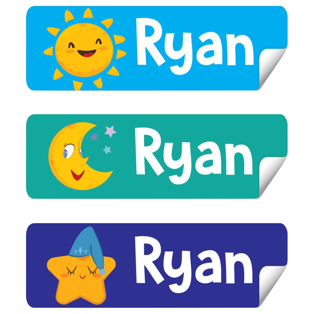 Twinkle Hands - Personalized Waterproof Labels - Sun Moon Star