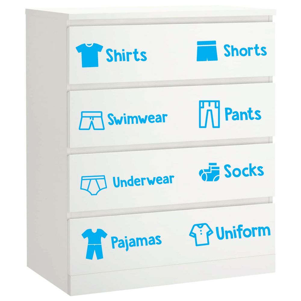 Twinkle Hands - Clothes Labes For Boys Cabinet - Blue