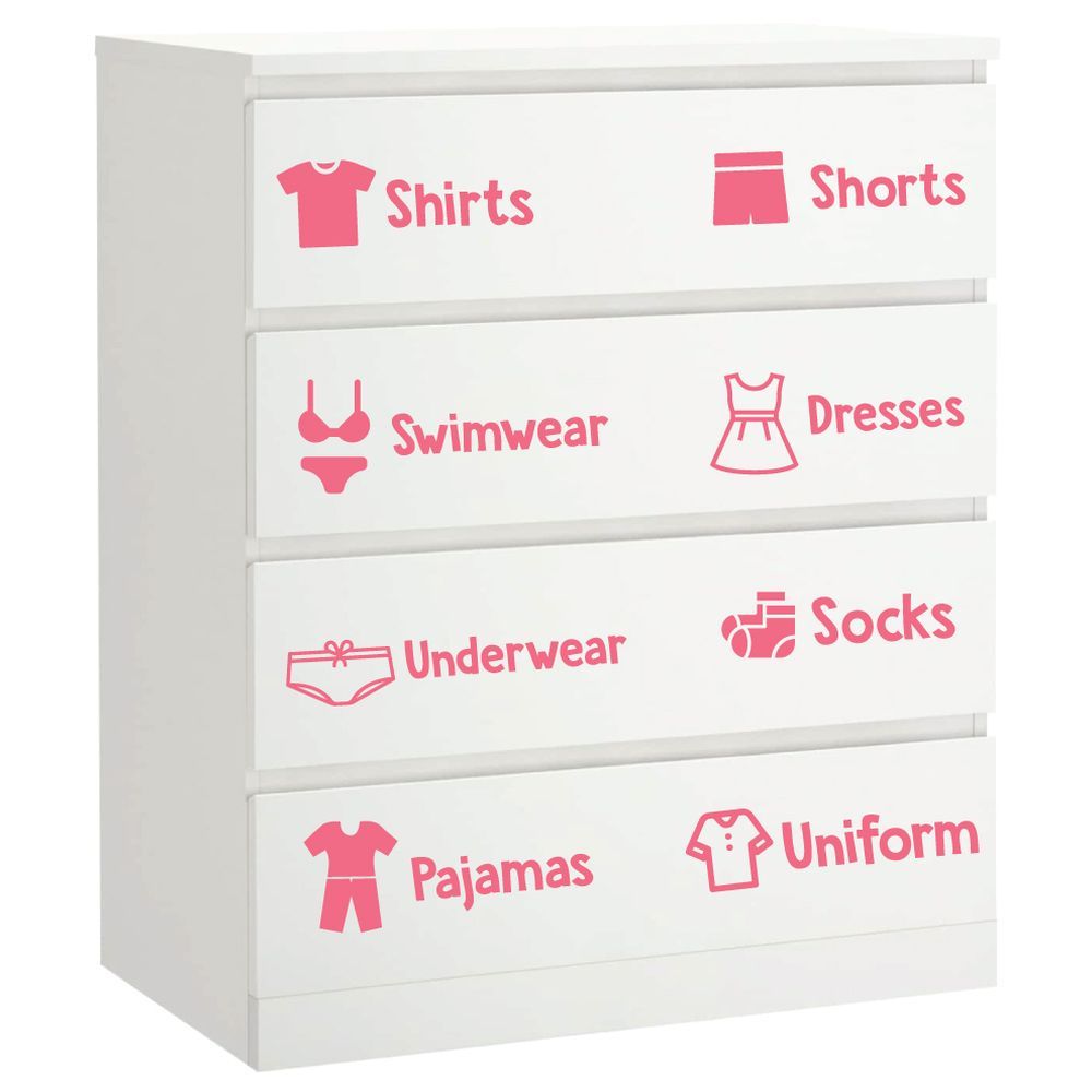 Twinkle Hands - Clothes Labes For Girls Cabinet - Pink