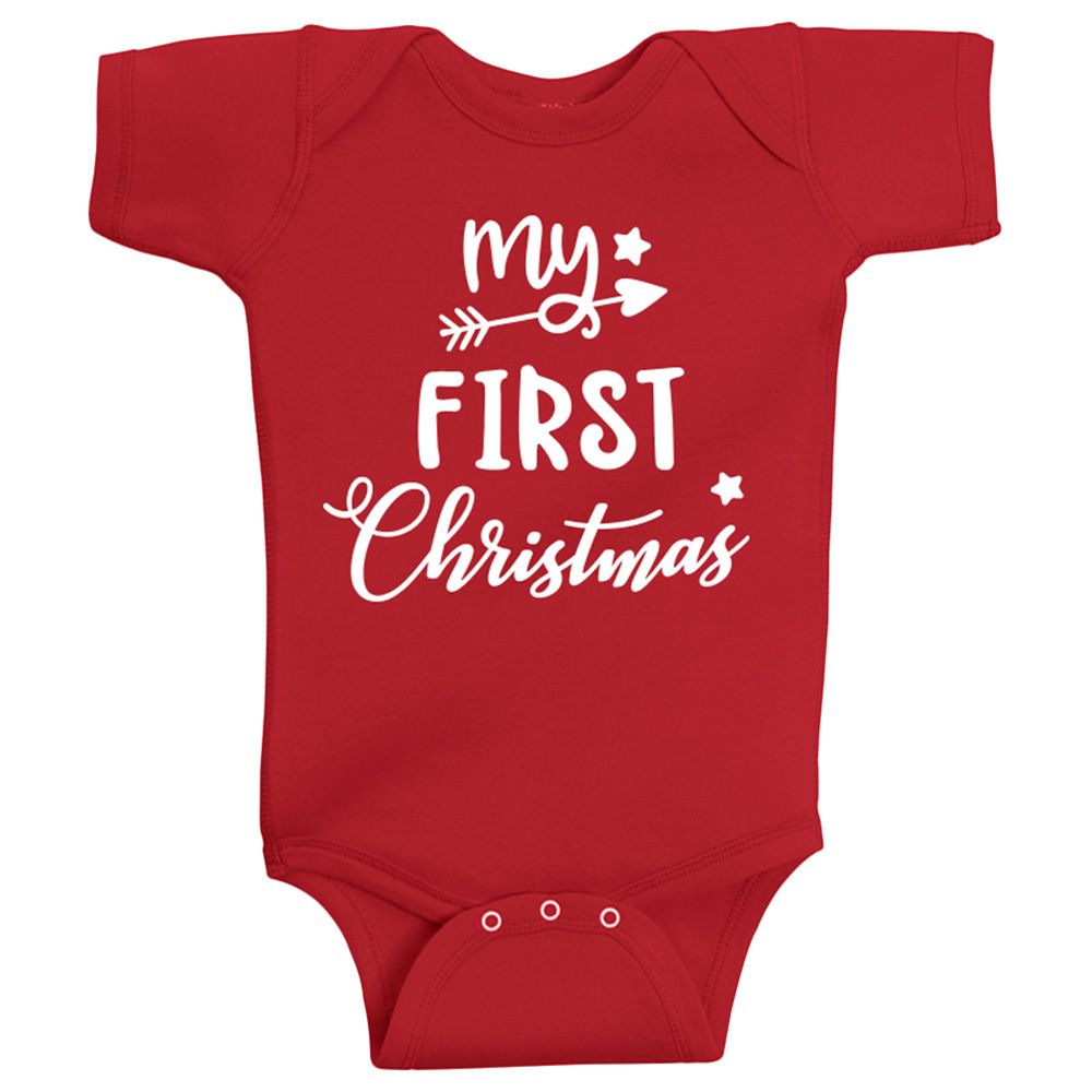 Twinkle Hands - My First Christmas Baby Onesie - Red