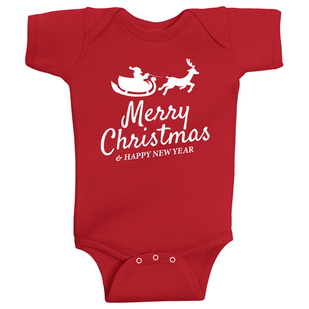 Twinkle Hands - Merry Xmas & Happy New Year Onesie - Red