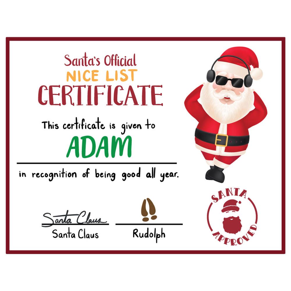 Twinkle Hands - Santa's Nice List Certificate 5 - Christmas