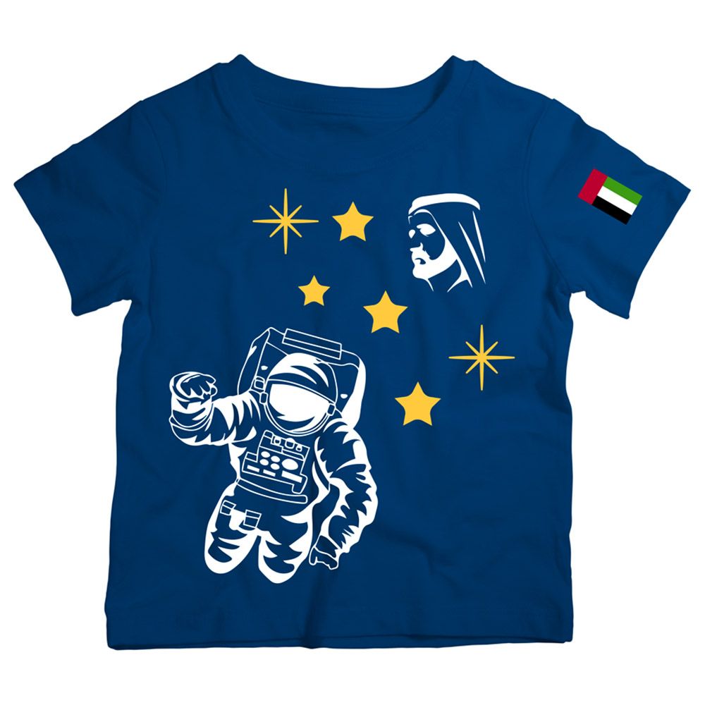 Twinkle Hands - UAE's Space Dream Cotton T-Shirt - Blue