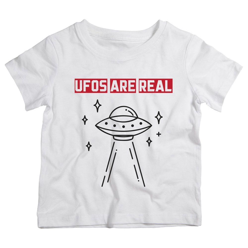 Twinkle Hands - UFOS Are Real Space Cotton T-Shirt - White