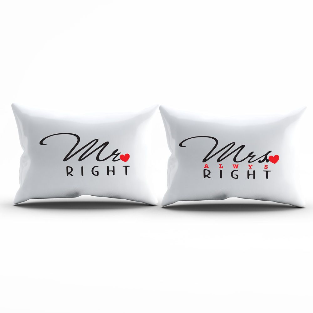 Twinkle Hands - Couple Pillowcases - Mr. Right, Mrs. Always Right