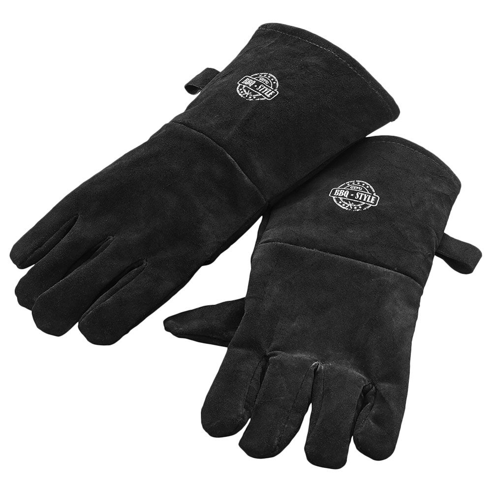 Gefu - BBQ Premium Barbecue Leather & Suede Gloves - Black