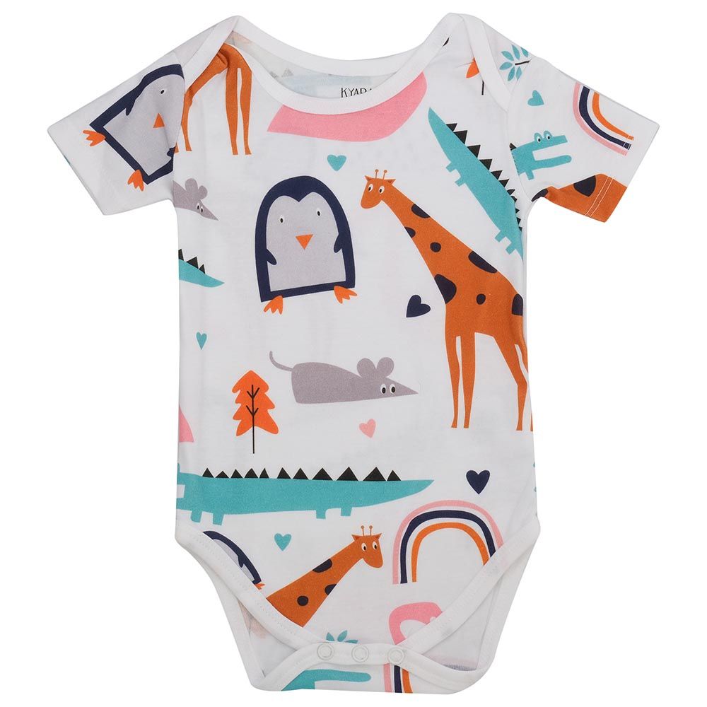 Kyara - Organic Cotton Scandavian Safari Bodysuit - White