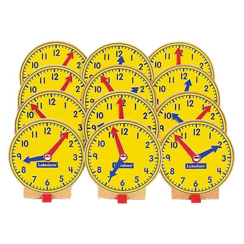 Lakeshore - Student Clocks Set of 12 - Yellow