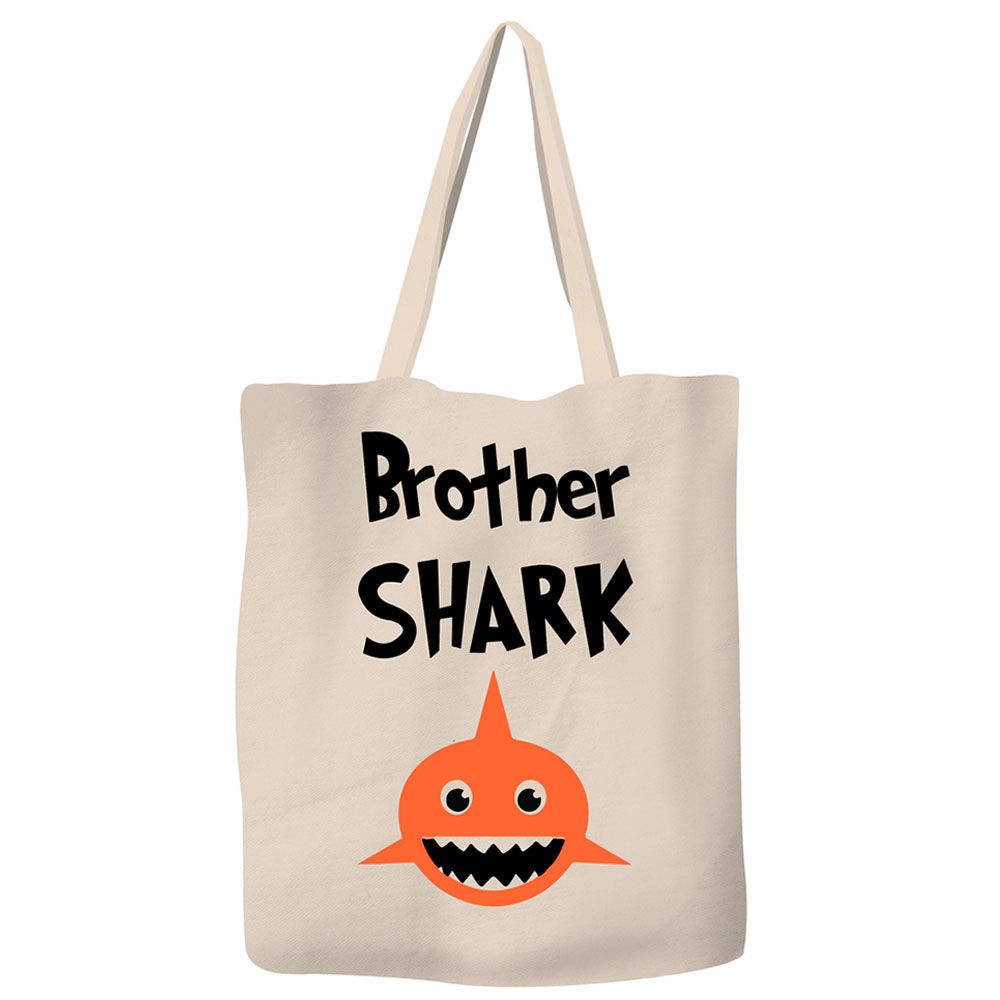 Save The Ocean - Durable Canvas Tote Eco Bag - Brother Shark