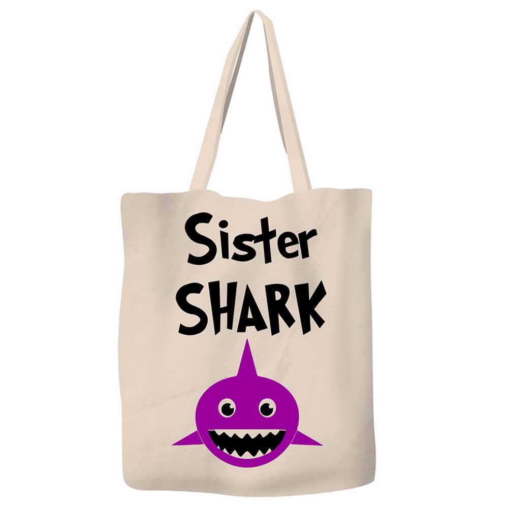 Save The Ocean - Durable Canvas Tote Eco Bag - Sister Shark