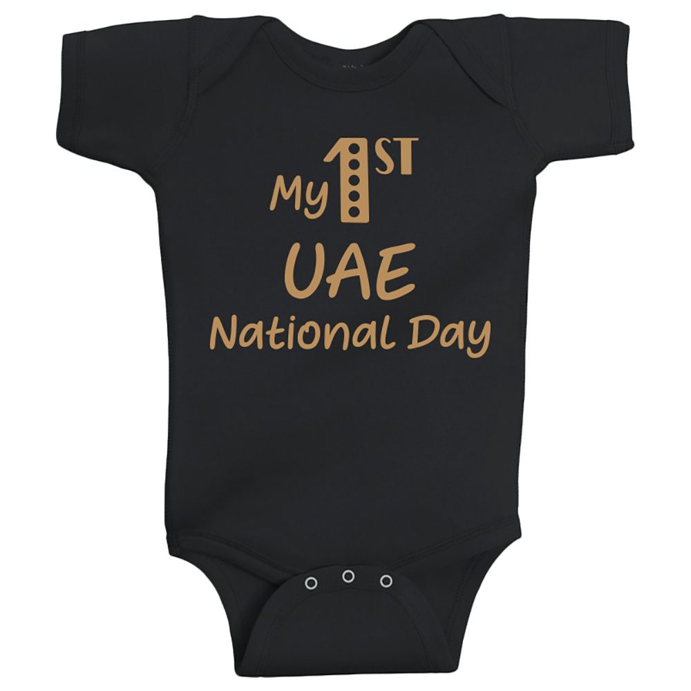 Twinkle Hands-My First UAE National Day Bodysuit-Black