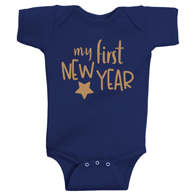 Twinkle Hands - My New Year Bodysuit - Navy Blue